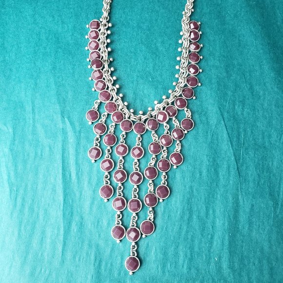 2/40$ NWT Lucky brand statement necklace silver tone. - Picture 2 of 6